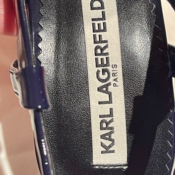 New Classic KL Paris Navy Blue Patent Leather Size 7.5 - Picture 5 of 7